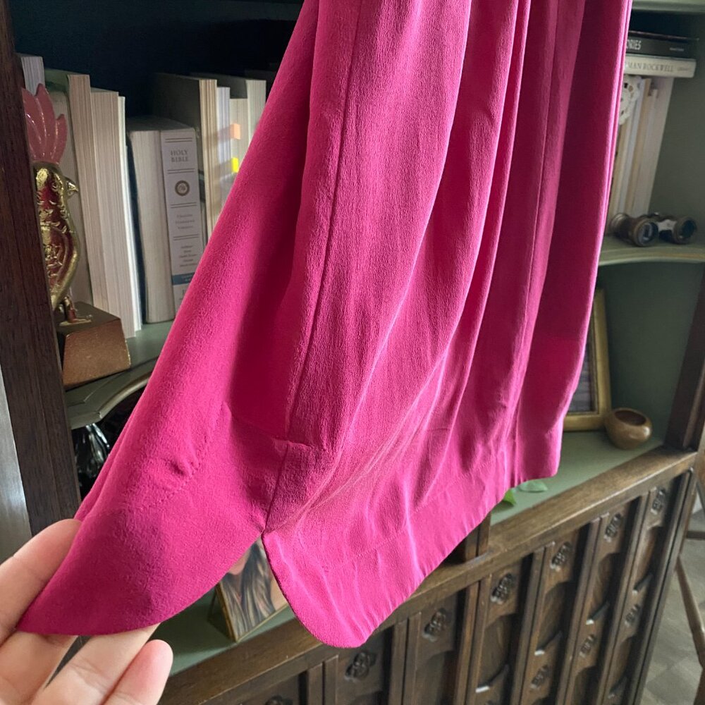Madewell Silk Fuchsia Pink Strappy Mini Dress Size 8 - Picture 9 of 11